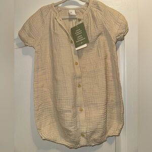 NWT H&M Beige Organic Cotton Romper